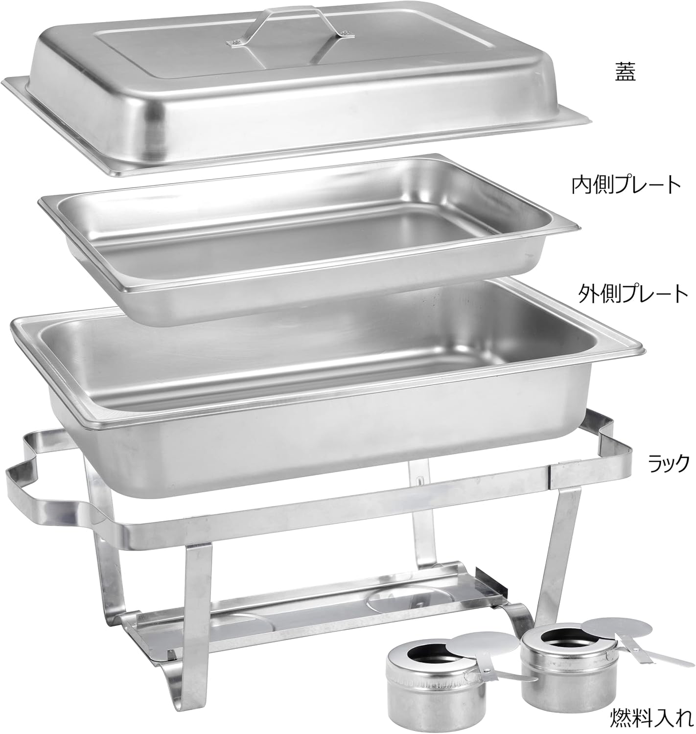 なべ様 SUPER DEAL food warmer buffet stainless set Stainless Steel Chafer